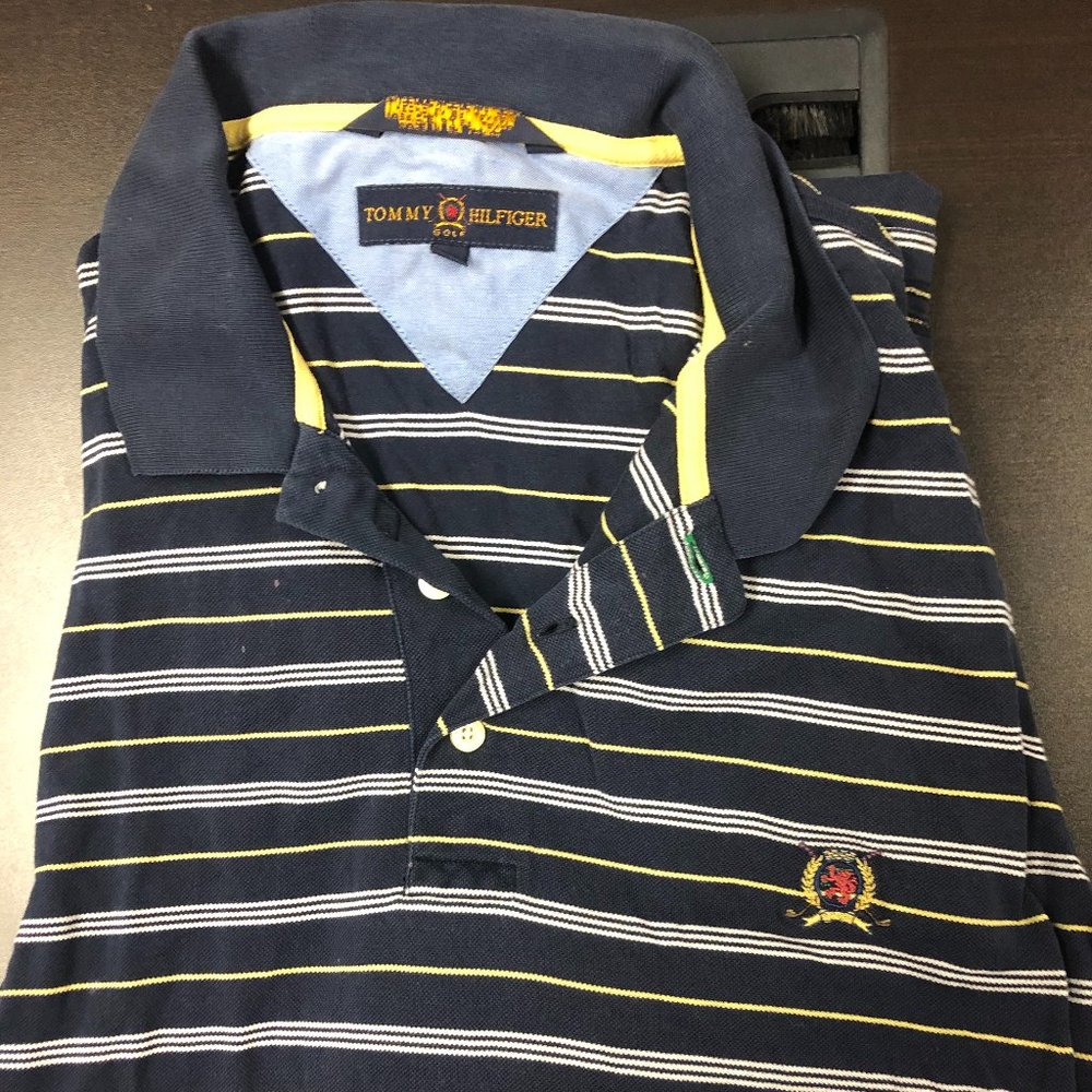 052 Tommy Hilfiger Mens Polo Size:XL Navy blue men